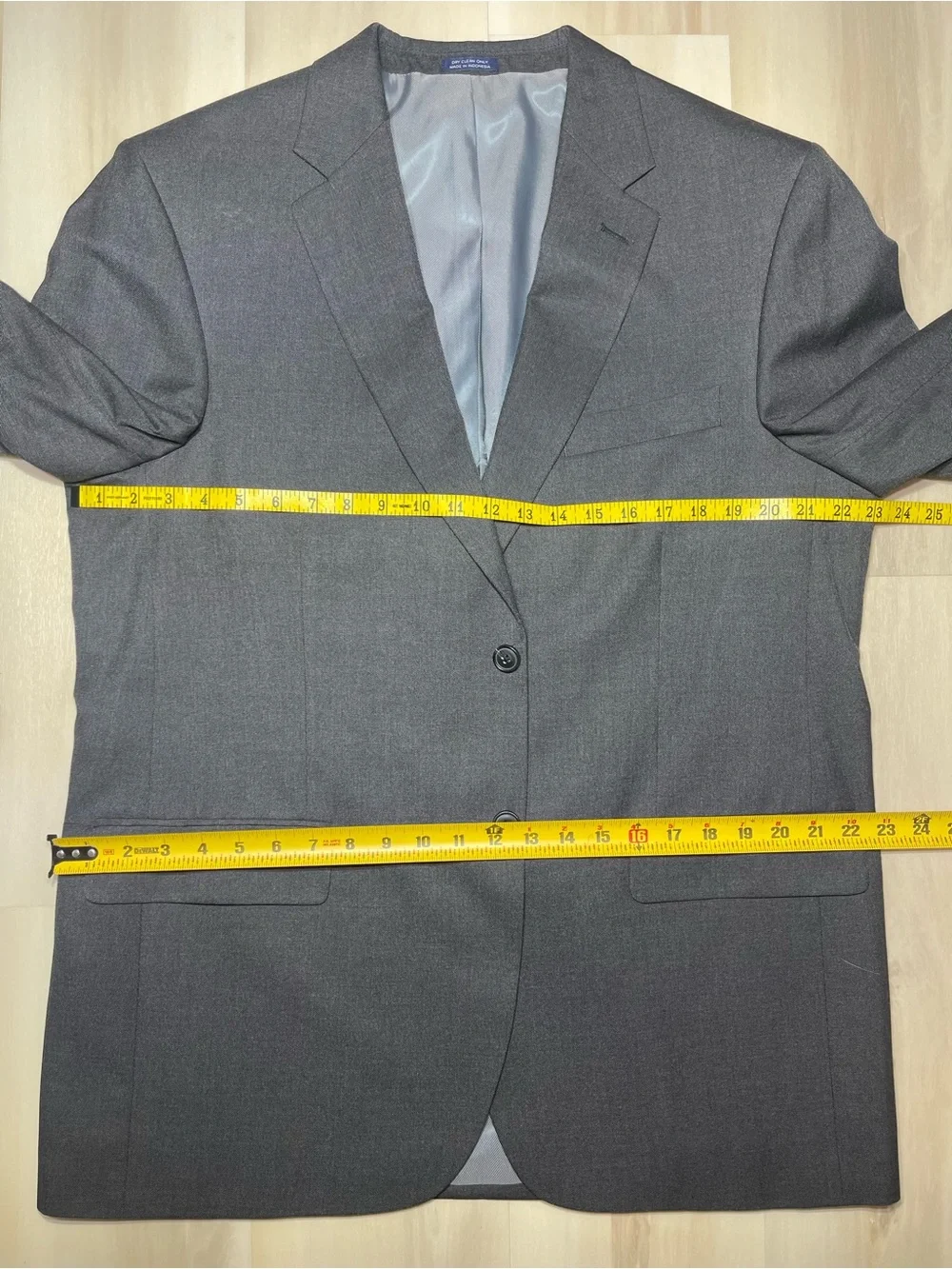 Saddlebred Blazer 44R Classic Solid Gray 2 Button Jacket Sports Coat Preppy